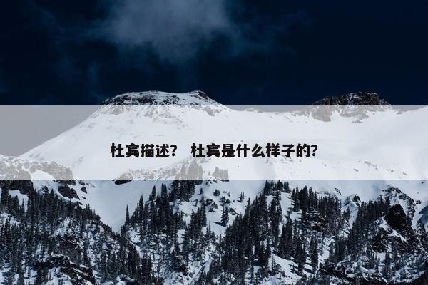 杜宾描述？ 杜宾是什么样子的？