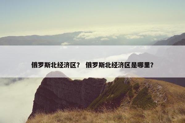 俄罗斯北经济区？ 俄罗斯北经济区是哪里？