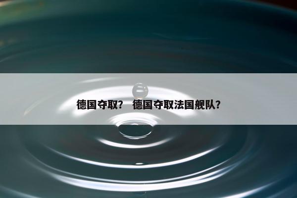 德国夺取？ 德国夺取法国舰队？