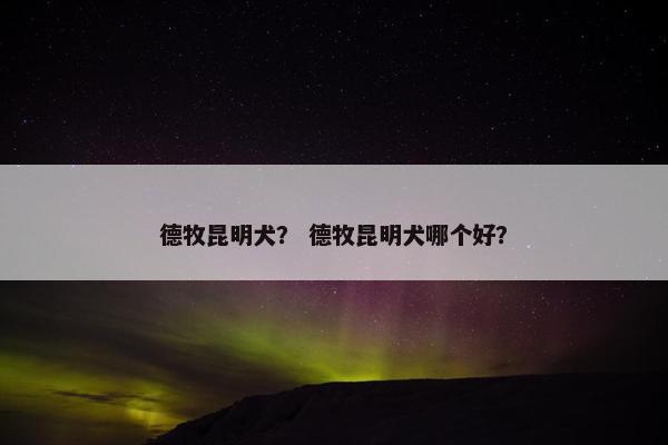 德牧昆明犬？ 德牧昆明犬哪个好？