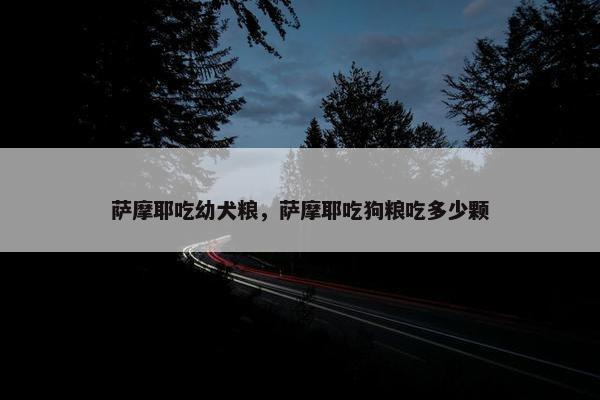 萨摩耶吃幼犬粮，萨摩耶吃狗粮吃多少颗