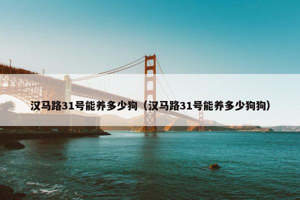 汉马路31号能养多少狗（汉马路31号能养多少狗狗）
