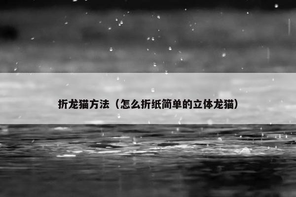 折龙猫方法（怎么折纸简单的立体龙猫）