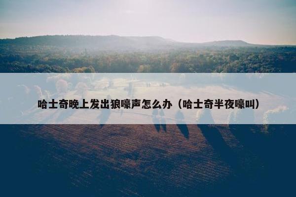 哈士奇晚上发出狼嚎声怎么办（哈士奇半夜嚎叫）