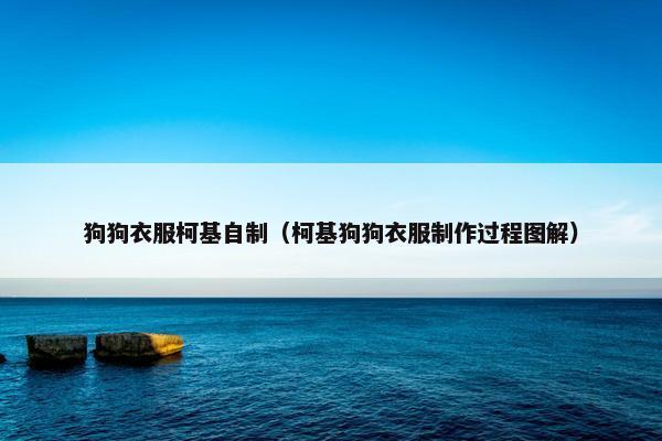 狗狗衣服柯基自制（柯基狗狗衣服制作过程图解）
