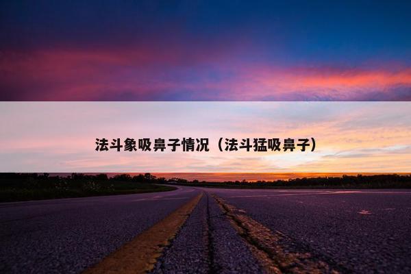 法斗象吸鼻子情况（法斗猛吸鼻子）