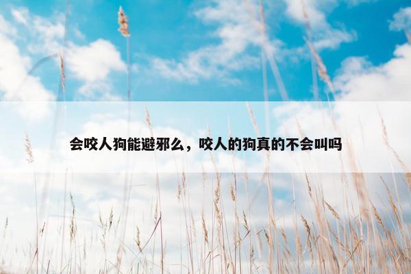 会咬人狗能避邪么，咬人的狗真的不会叫吗