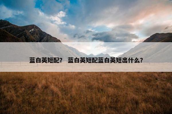 蓝白英短配？ 蓝白英短配蓝白英短出什么？