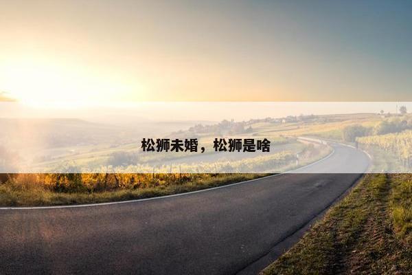 松狮未婚，松狮是啥