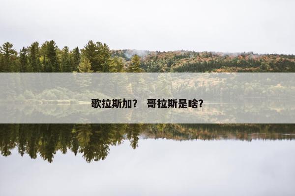 歌拉斯加？ 哥拉斯是啥？