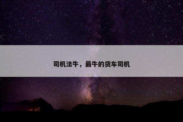 司机法牛，最牛的货车司机