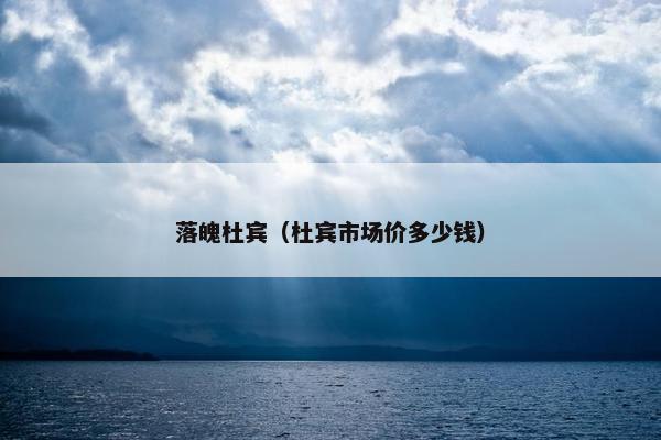 落魄杜宾（杜宾市场价多少钱）