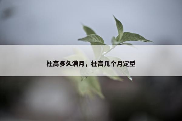 杜高多久满月，杜高几个月定型