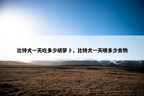 比特犬一天吃多少胡萝卜，比特犬一天喂多少食物