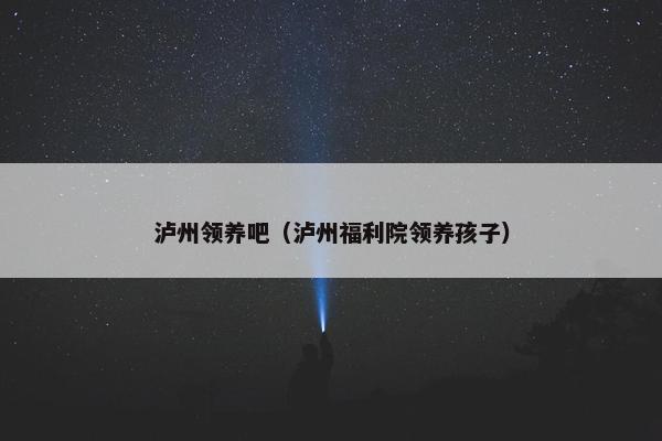 泸州领养吧（泸州福利院领养孩子）