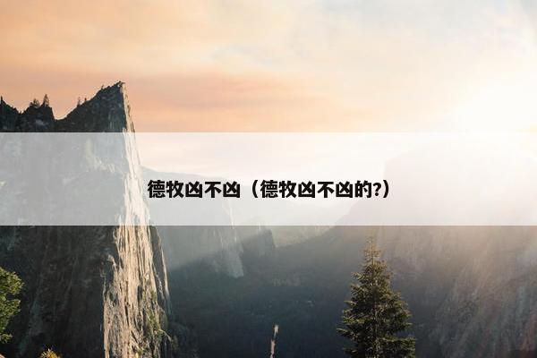德牧凶不凶（德牧凶不凶的?）