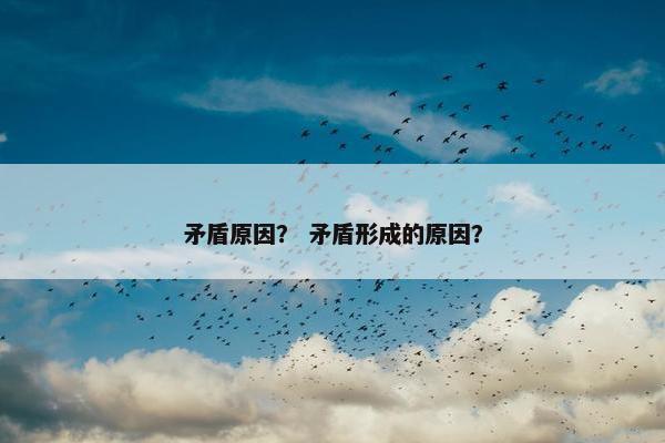 矛盾原因？ 矛盾形成的原因？