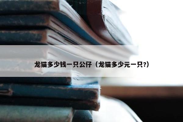 龙猫多少钱一只公仔（龙猫多少元一只?）