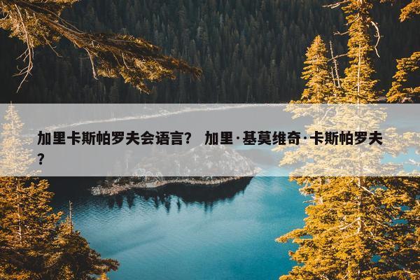 加里卡斯帕罗夫会语言？ 加里·基莫维奇·卡斯帕罗夫？