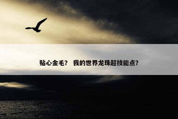 贴心金毛？ 我的世界龙珠超技能点？
