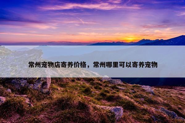 常州宠物店寄养价格，常州哪里可以寄养宠物