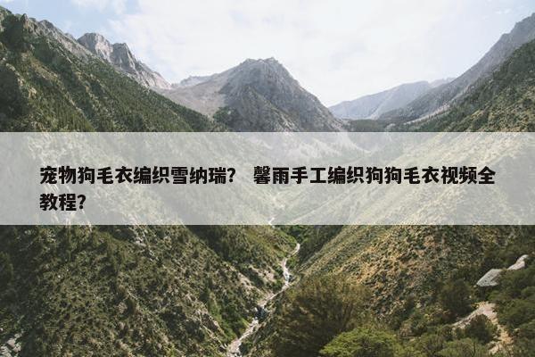 宠物狗毛衣编织雪纳瑞？ 馨雨手工编织狗狗毛衣视频全教程？