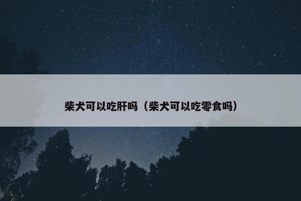 柴犬可以吃肝吗（柴犬可以吃零食吗）