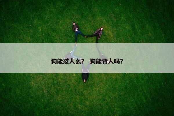 狗能怼人么？ 狗能背人吗？