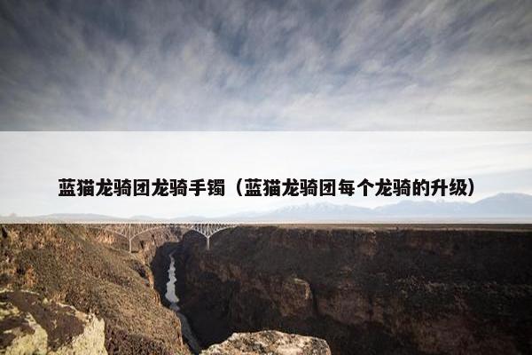 蓝猫龙骑团龙骑手镯（蓝猫龙骑团每个龙骑的升级）