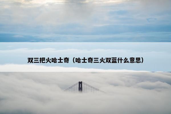 双三把火哈士奇（哈士奇三火双蓝什么意思）