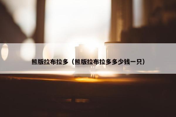 熊版拉布拉多（熊版拉布拉多多少钱一只）