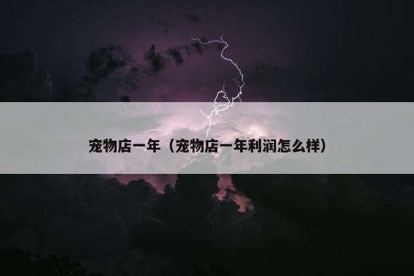 宠物店一年（宠物店一年利润怎么样）