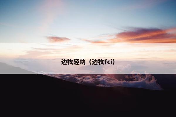 边牧轻功（边牧fci）