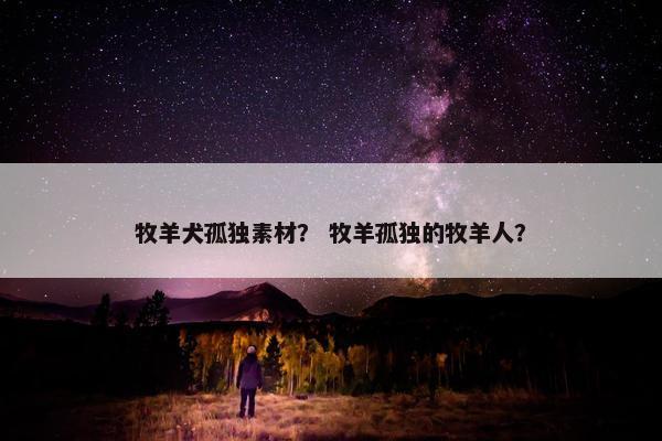 牧羊犬孤独素材？ 牧羊孤独的牧羊人？