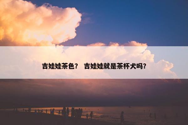 吉娃娃茶色？ 吉娃娃就是茶杯犬吗？