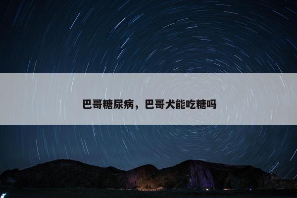 巴哥糖尿病，巴哥犬能吃糖吗